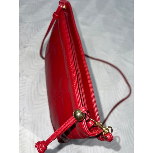 Red Leather Handcrafted Italy Large Tote + Marlo Crossbody Set, Excellent Cond. - Picture 17 of 17